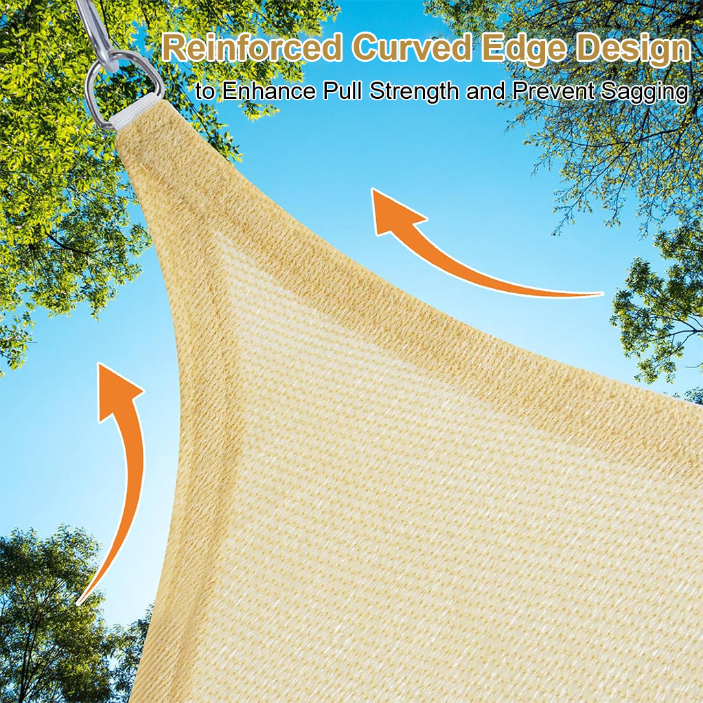 HASTHIP Sun Shade Sail with Carabiners & Rope 118 inches Equilateral Triangle Sun Shade Sail Canopy Sun Shade Sail with Metal D Rings Translucent Beige Sun Shade for Backyard, Camping, Patio HASTHIP Sun Shade Sail with Carabiners & Rope 118 inches Equilateral Triangle Sun Shade Sail Canopy Sun Shade Sail with Metal D Rings Translucent Beige Sun Shade for Backyard, Camping, Patio